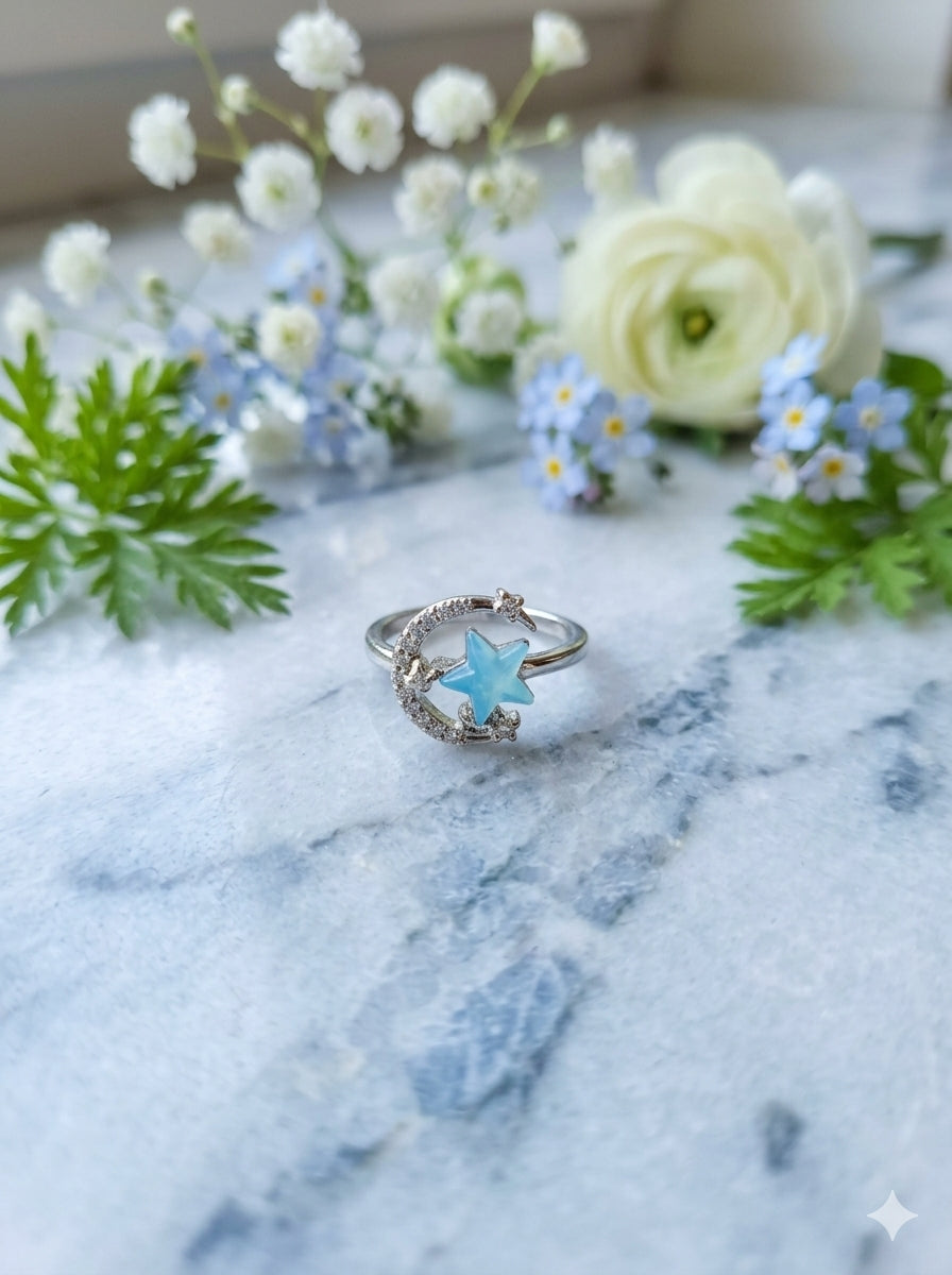 Anillo luna estrella